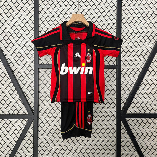 Camiseta Conjunto de Niño Retro de Fútbol AC Milan 2006-2007