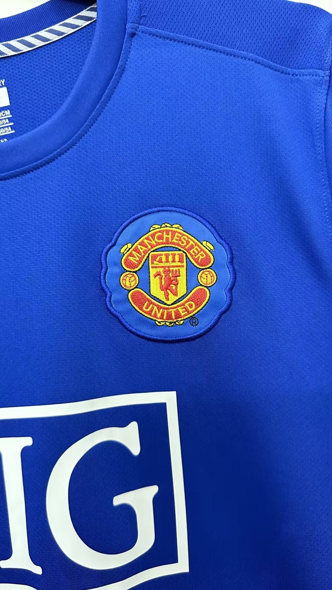 Camiseta Retro de Fútbol Manchester United 2007 ML Azul