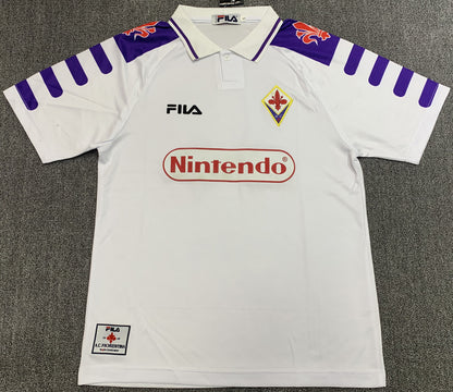 Camiseta Retro de Fútbol Fiorentina 1998 Visitante Blanco