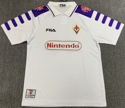 Camiseta Retro de Fútbol Fiorentina 1998 Visitante Blanco