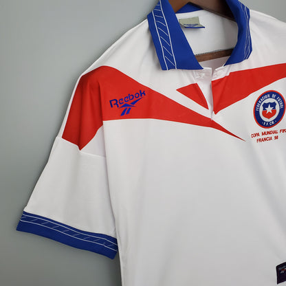 Camiseta Retro de Futbol Chile 1998 Blanca