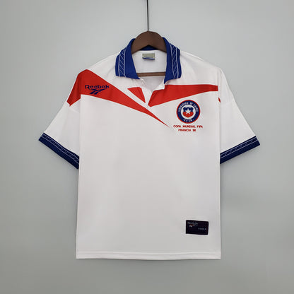 Camiseta Retro de Futbol Chile 1998 Blanca