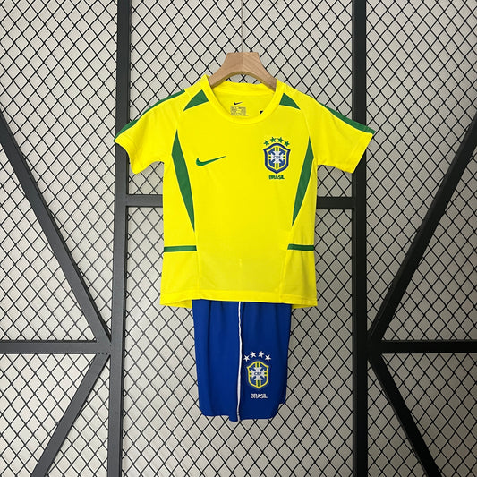 Camiseta Conjunto de Niño Retro de Fútbol Brasil 2002