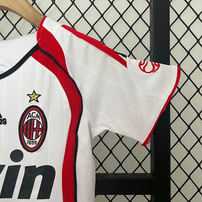 Camiseta Conjunto de Niño Retro de Fútbol AC Milan 2006-2007 Blanca