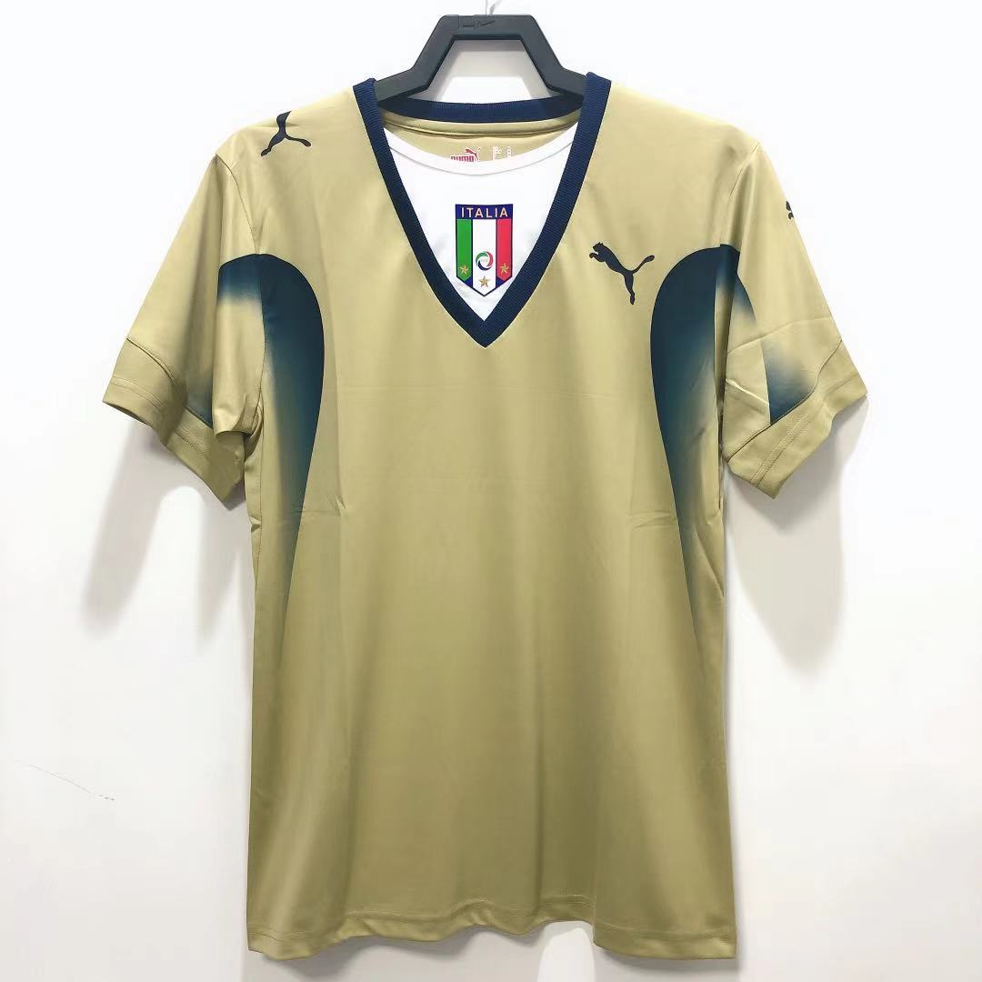 Camiseta Retro de Fútbol Italia 2006 Portero Oro