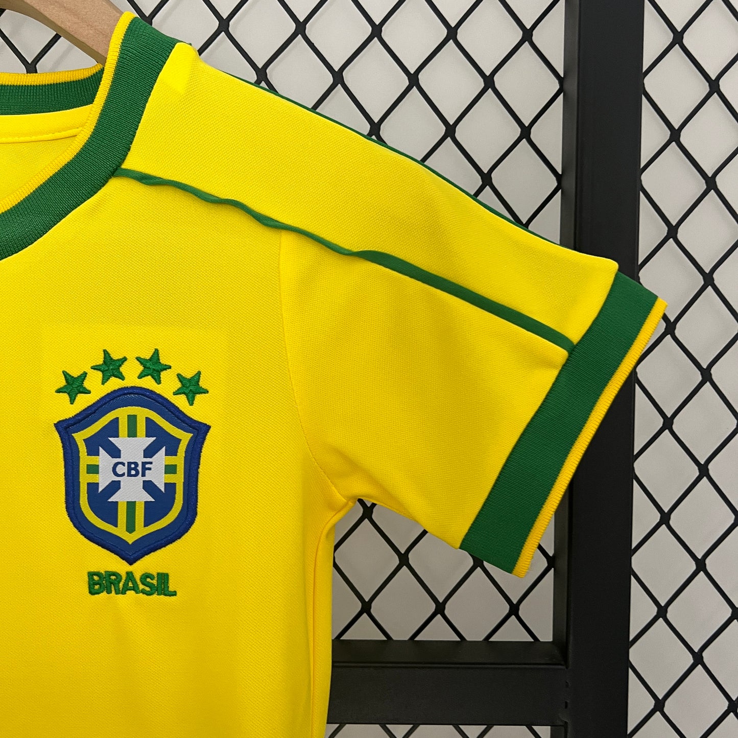 Camiseta Conjunto de Niño Retro de Fútbol Brasil 1998