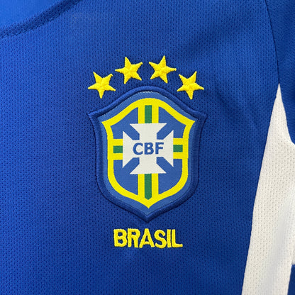 Camiseta Conjunto Retro de Niño de Fútbol Brasil 2002 Visitante