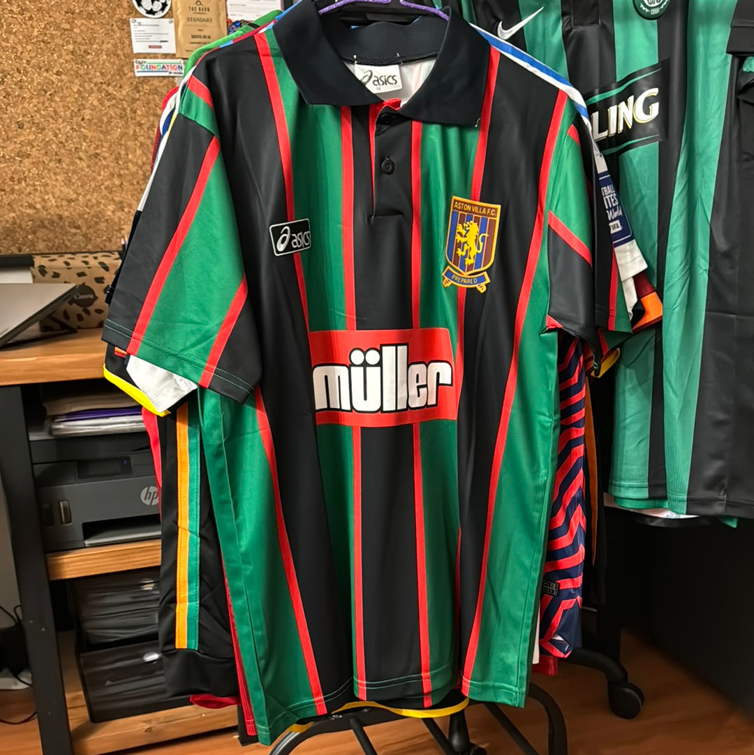 Camiseta Retro de Fútbol Aston Villa 1993 Alternativa Saunders 9