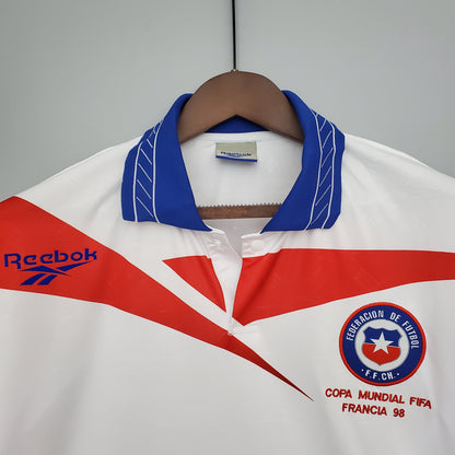 Camiseta Retro de Futbol Chile 1998 Blanca