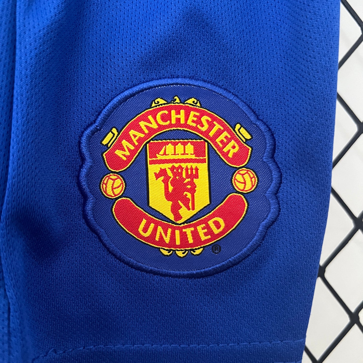 Camiseta Conjunto de Niño Retro de Fútbol Manchester United 2007-2008 (Azul)