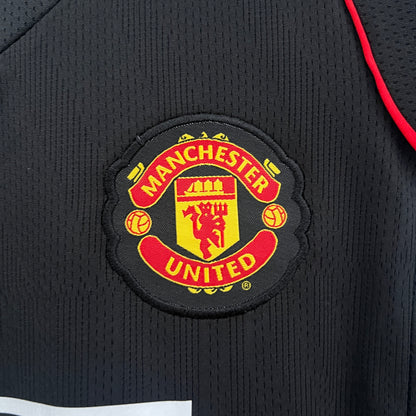 Camiseta Conjunto de Niño Retro de Fútbol Manchester United 2007-2008 (Negra)