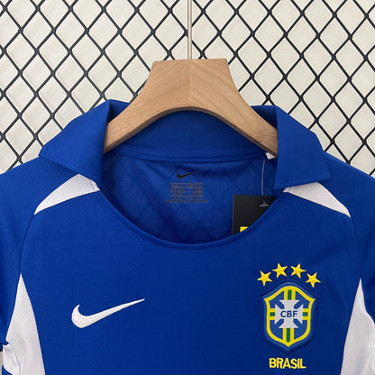 Camiseta Conjunto Retro de Niño de Fútbol Brasil 2002 Visitante