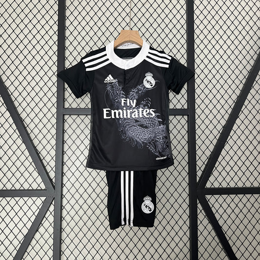 Camiseta Conjunto de Niño Retro de Fútbol Real Madrid 2014-2015 (Negra)