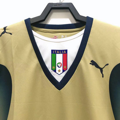 Camiseta Retro de Fútbol Italia 2006 Portero Oro