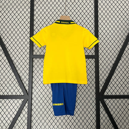 Camiseta Conjunto de Niño Retro de Fútbol Brasil 1994