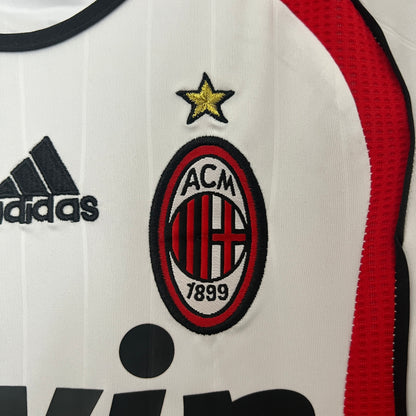 Camiseta Conjunto de Niño Retro de Fútbol AC Milan 2006-2007 Blanca