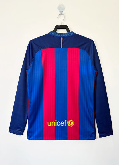 Camiseta Retro de Fútbol FC Barcelona ML 2016-2017