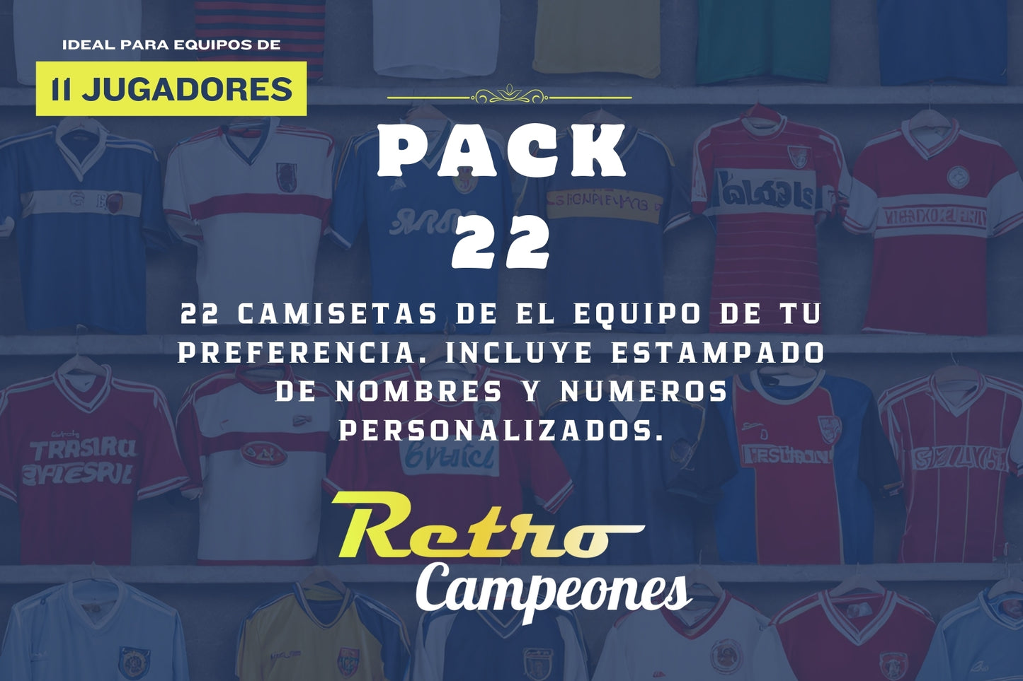 PACK 22 Camisetas para Equipo de Futbol 11