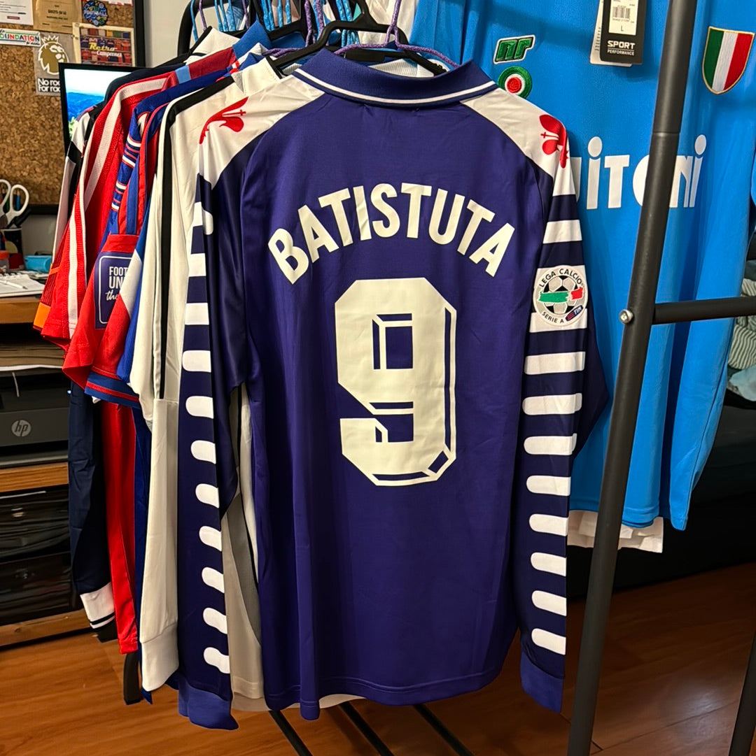 Camiseta Retro de Fútbol Fiorentina 1998 Manga Larga Batistuta 9