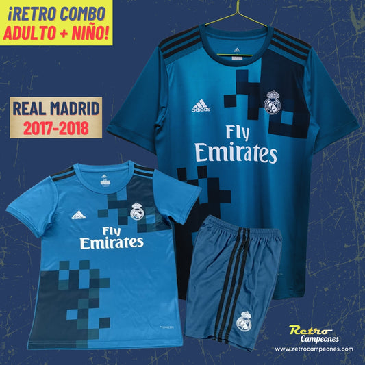 Combo Camiseta Adulto + Conjunto Niño Real Madrid 2017-2018 (Alternativa)