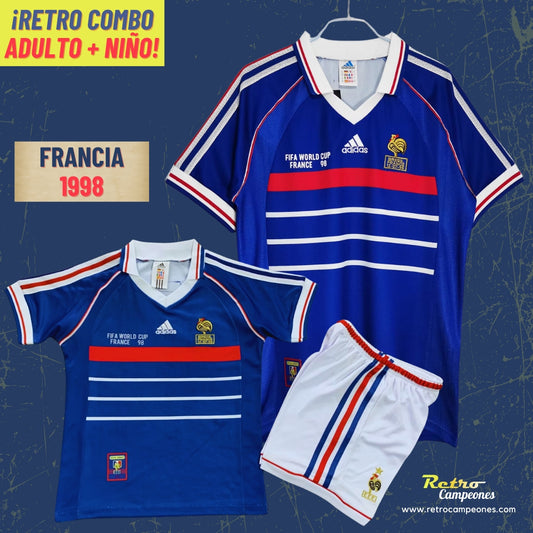 Combo Camiseta Adulto + Conjunto Niño Francia 1998