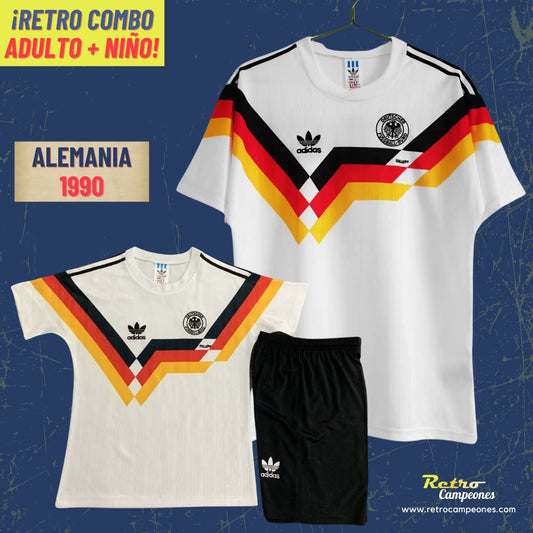 Combo Camiseta Adulto + Conjunto Niño Alemania 1990