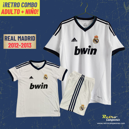 Combo Camiseta Adulto + Conjunto Niño Real Madrid 2012-2013