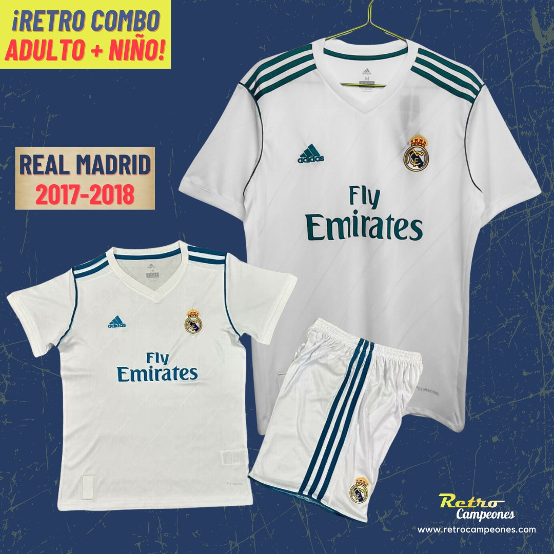 Combo Camiseta Adulto + Conjunto Niño Real Madrid 2017-2018