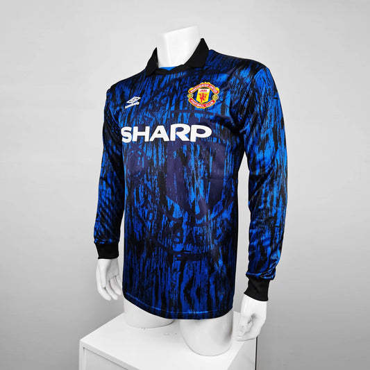 Camiseta Retro de Fútbol Manchester United 1992 Azul