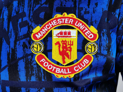 Camiseta Retro de Fútbol Manchester United 1992 Azul