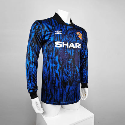 Camiseta Retro de Fútbol Manchester United 1992 Azul