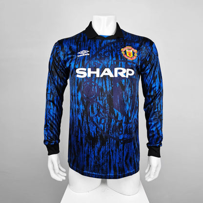 Camiseta Retro de Fútbol Manchester United 1992 Azul