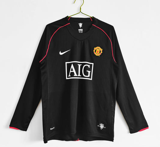 Camiseta Retro de Fútbol Manchester United 2007 Black