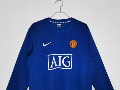 Camiseta Retro de Fútbol Manchester United 2008 Azul