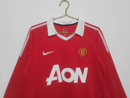 Camiseta Retro de Fútbol Manchester United 2010 Manga Larga