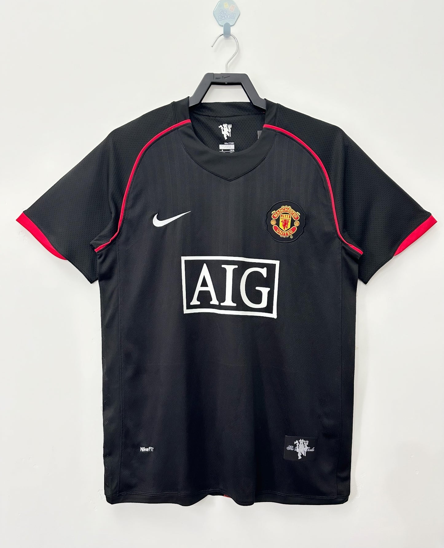 Camiseta Retro de Fútbol Manchester United Black 2007-2008