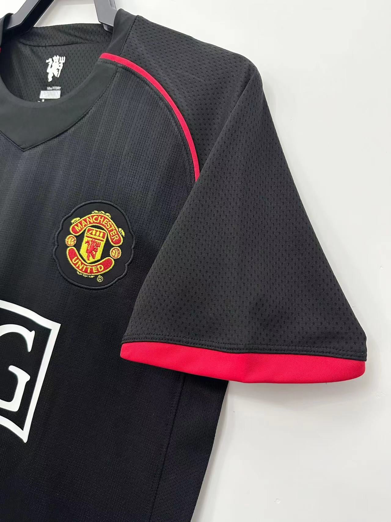 Camiseta Retro de Fútbol Manchester United Black 2007-2008