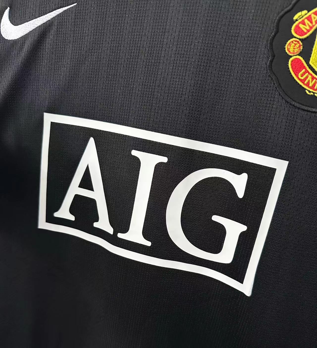 Camiseta Retro de Fútbol Manchester United Black 2007-2008