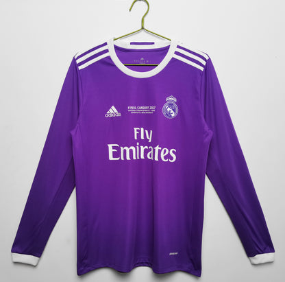 Camiseta Retro de Fútbol Real Madrid 2016 Alternativa Manga Larga