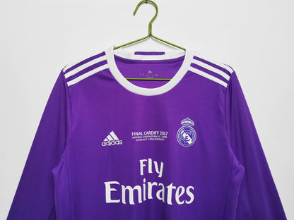 Camiseta Retro de Fútbol Real Madrid 2016 Alternativa Manga Larga