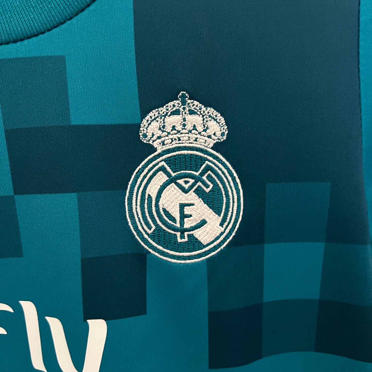 Camiseta Conjunto de Niño Retro de Fútbol Real Madrid 2017-2018 (Aqua)