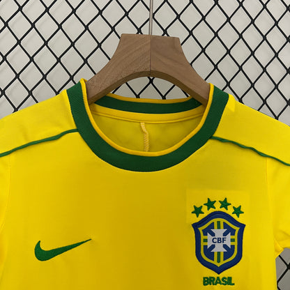 Camiseta Conjunto de Niño Retro de Fútbol Brasil 1998