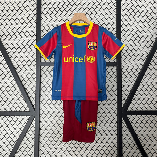 Camiseta Conjunto de Niño Retro de Fútbol Barcelona 2010-2011