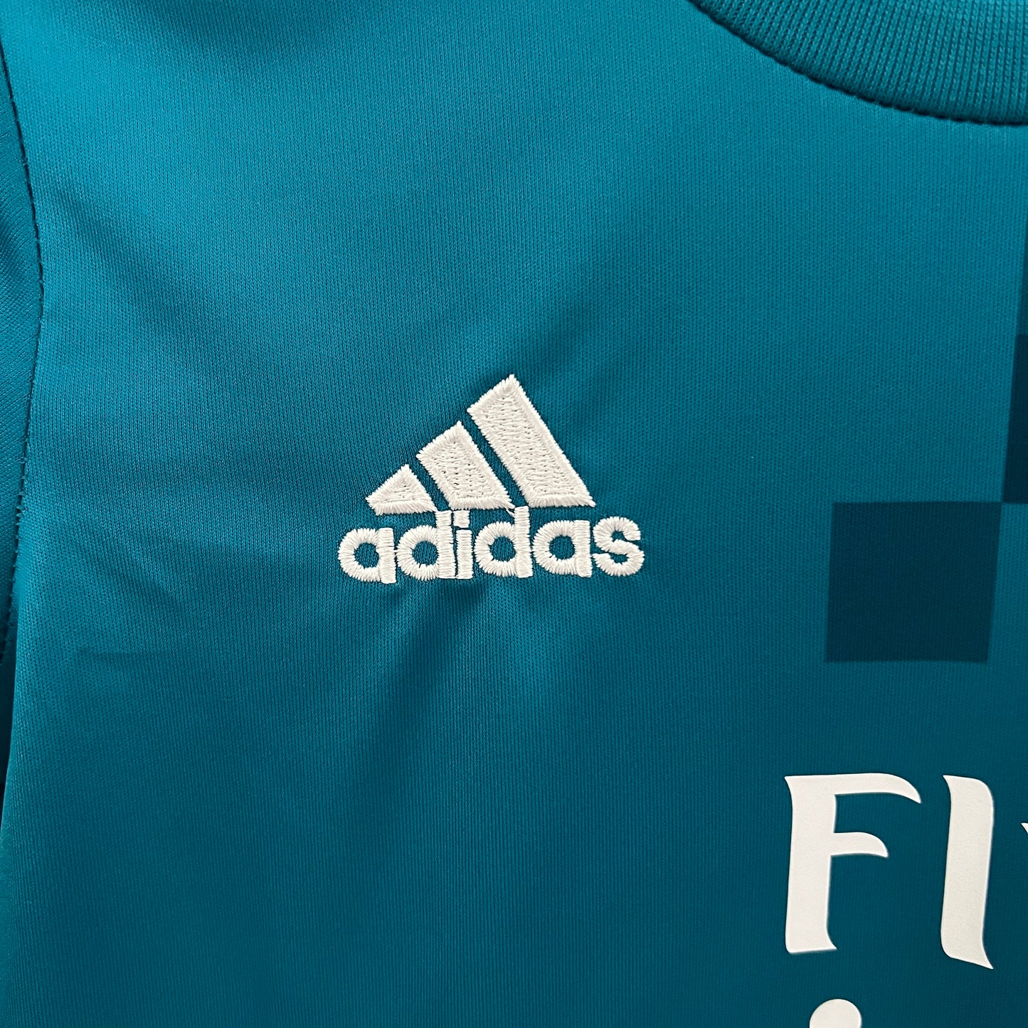 Camiseta Conjunto de Niño Retro de Fútbol Real Madrid 2017-2018 (Aqua)