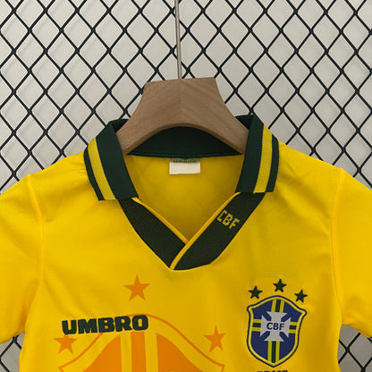 Camiseta Conjunto de Niño Retro de Fútbol Brasil 1994