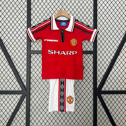 Camiseta Conjunto de Niño Retro de Fútbol Manchester United 1998-1999