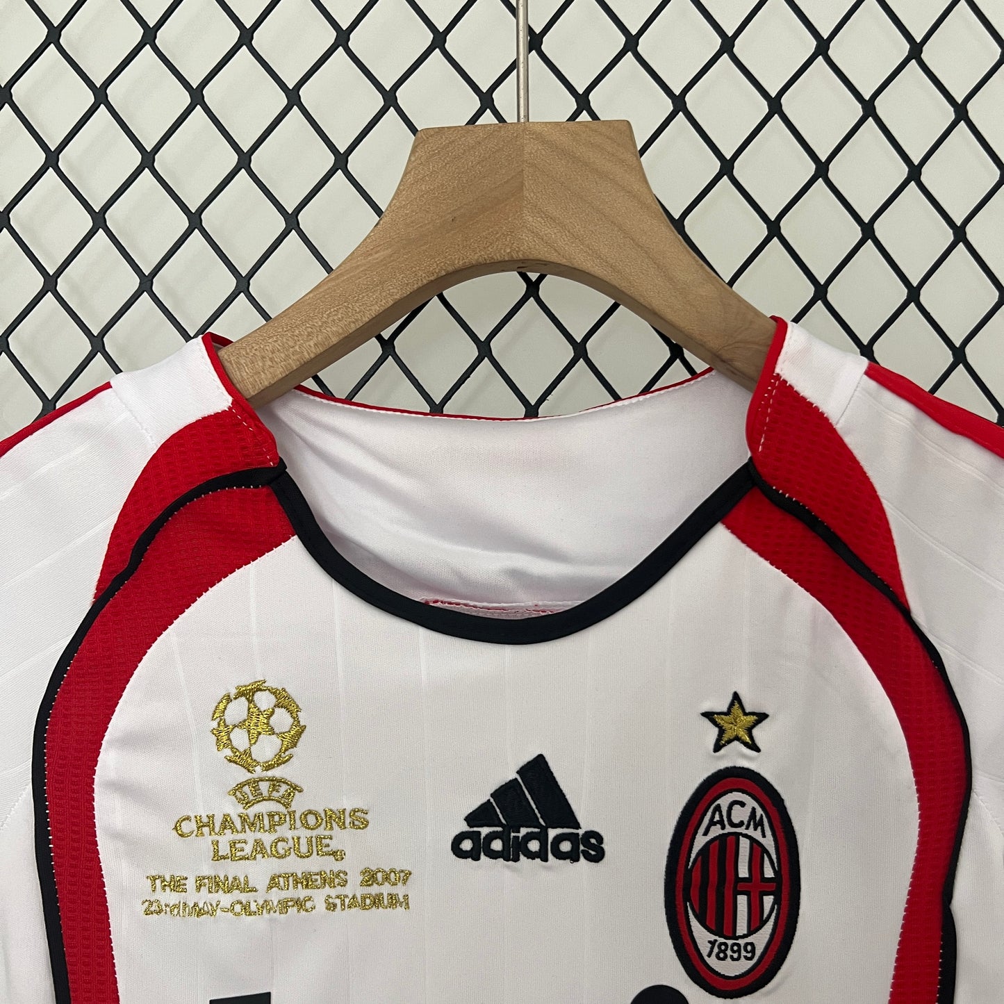 Camiseta Conjunto de Niño Retro de Fútbol AC Milan 2006-2007 Blanca