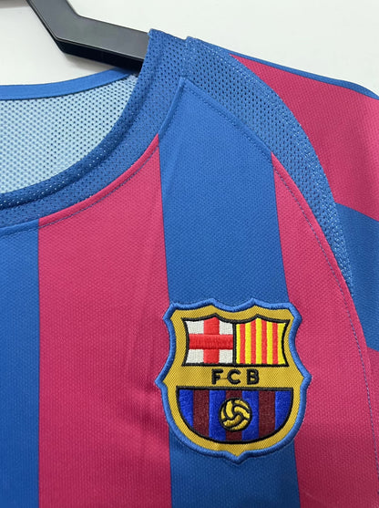 Camiseta Retro de Fútbol Barcelona Local Liga de Campeones Edición 2005 ML