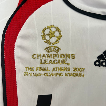 Camiseta Conjunto de Niño Retro de Fútbol AC Milan 2006-2007 Blanca