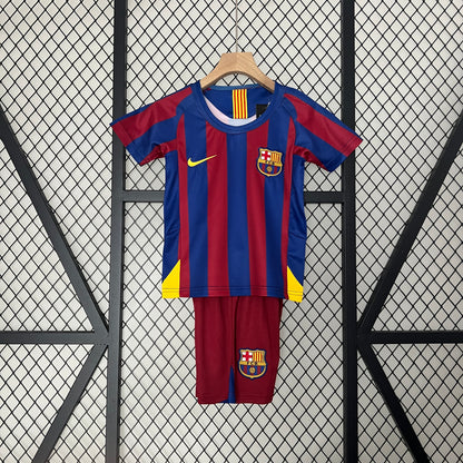 Camiseta Conjunto de Niño Retro de Fútbol Barcelona 2005-2006